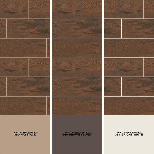 TrafficMaster Glenwood Cherry 7 in. x 20 in. Ceramic Floor and