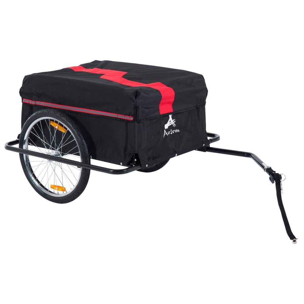 Aosom Elite II Bike Cargo and Luggage Trailer Red Black