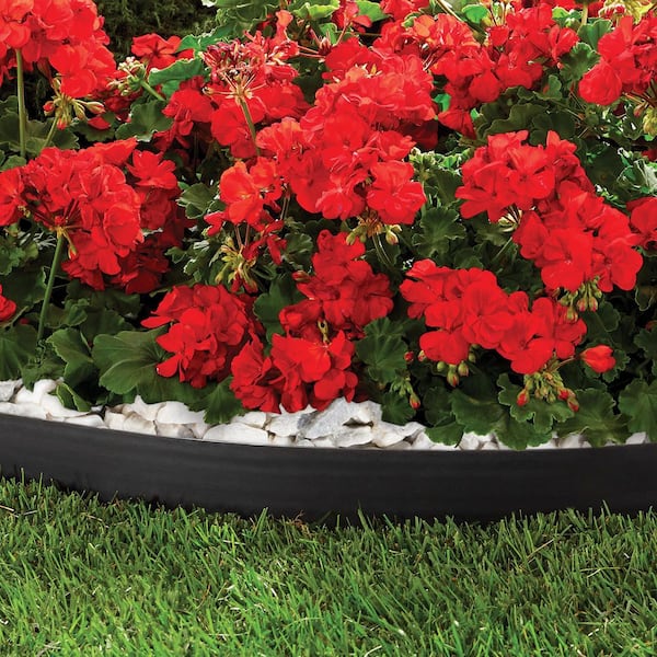 100 ft. x 3 in. Black Plastic Landscape No-Dig Edging Tall Wall with Extra Spikes