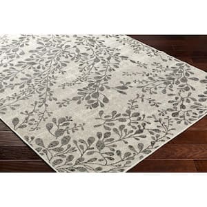 Ravello Gray Botanical 7 ft. x 9 ft. Indoor/Outdoor Area Rug