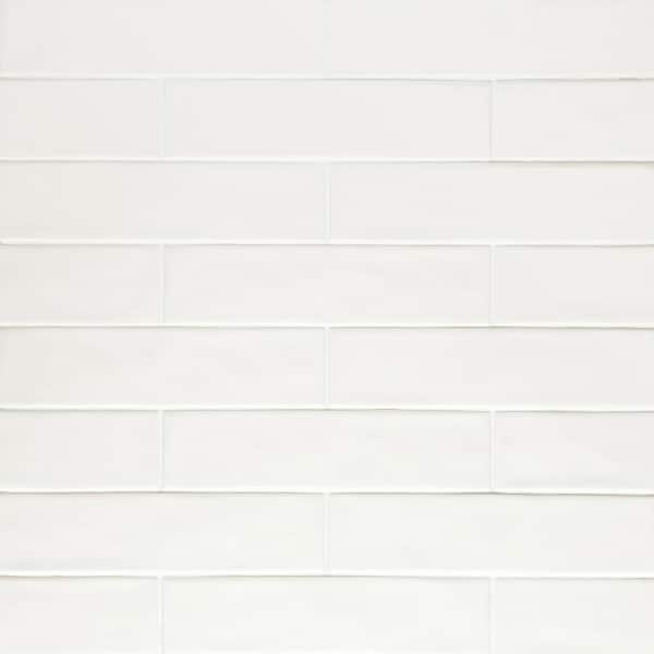 Bedrosians Sample-Clara 4 in. x 5 in. Matte White Porcelain Floor Subway Tile