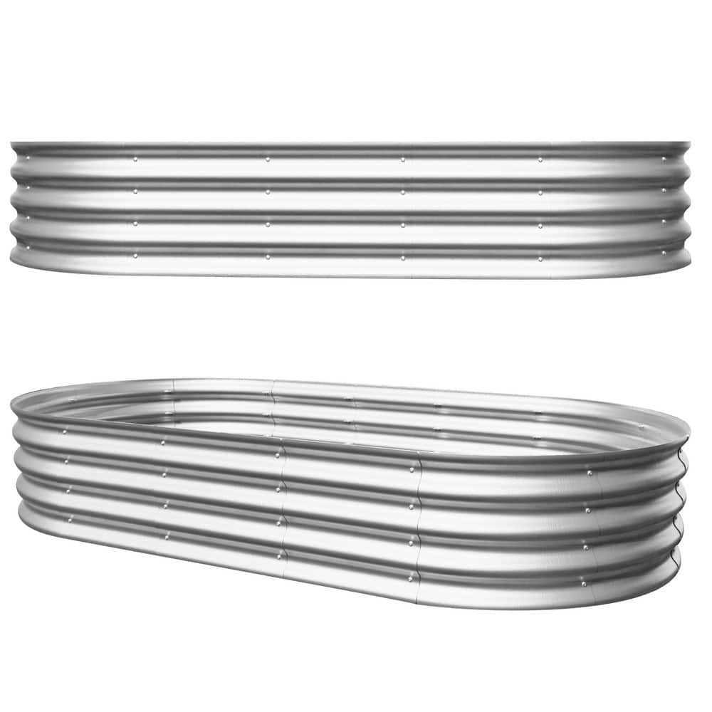 2-Pieces 6 x 3 x 1 ft. Silver Metal Raised Planter Boxes Rust-Resistant price history on PriceWatchPro