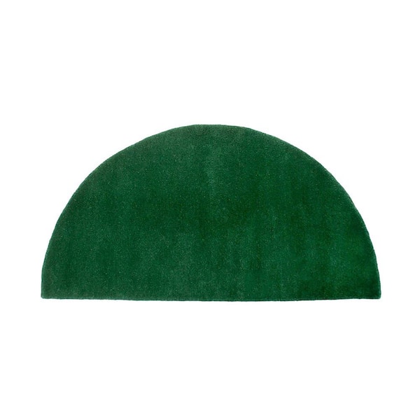 ACHLA DESIGNS 2 ft. x 4 ft. Nottingham Half Round Hearth Rug, Green