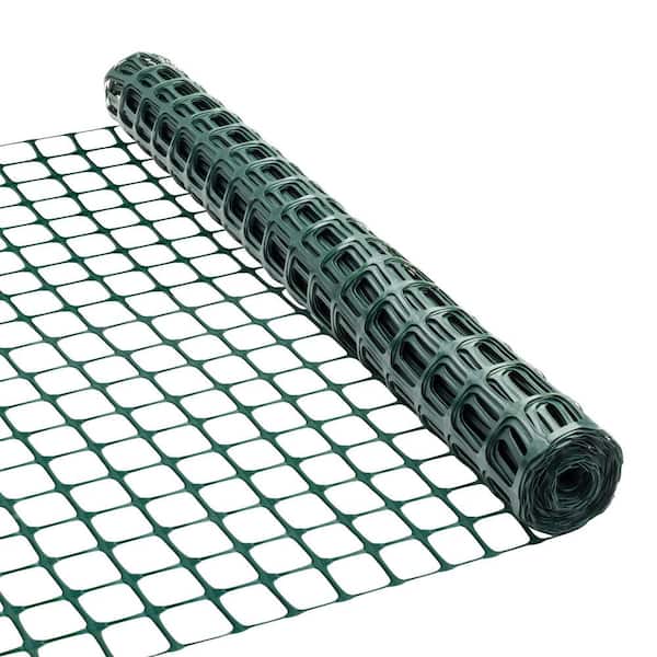 Everbilt 3.3 ft. x 25 ft. Green Plastic Garden Fence with 1 in. Mesh ...