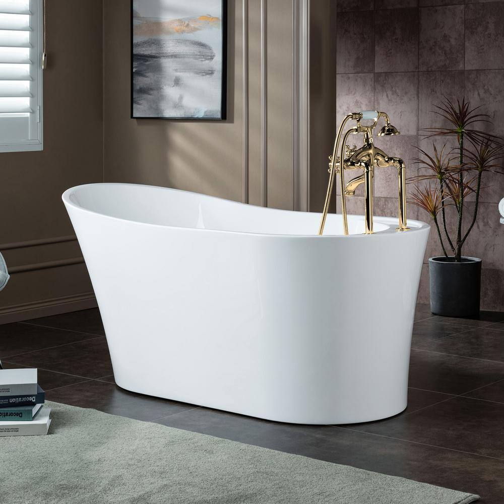 Polished Gold Victorian Style Deck Tub Filler with Diverter