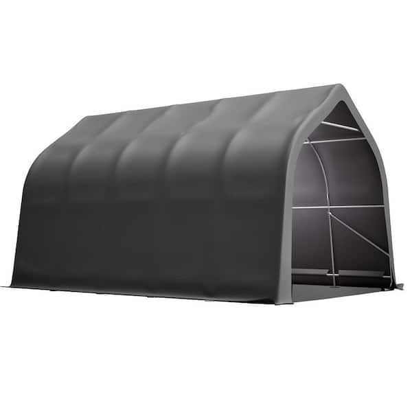 13 ft. x 20ft. Heavy Duty Portable Carport Garage Tent with Steel Frame Roll-up Door for Outdoor Storage Shelter in Gray