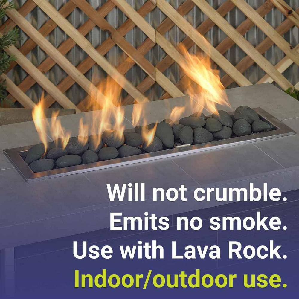 Cape Gray Ceramic Lite Stones for Fireplaces - 15 Piece Set