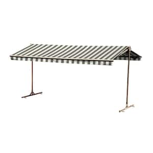 16 ft. Oasis Freestanding Motorized Retractable Awning (120 in. Projection) with Remote in River Rock