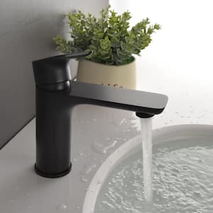 Ladera Single-Handle Single-Hole Deck Mount Bathroom Faucet Spot Resistant in Matte Black