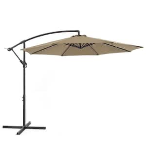 10 ft. Patio Cantilever Offset Umbrella in Taupe Brown