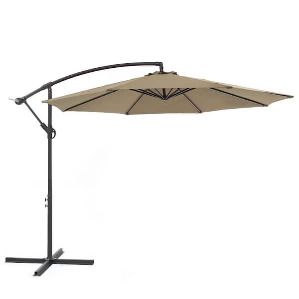 Unbranded 10 ft. Patio Cantilever Offset Umbrella in Taupe Brown