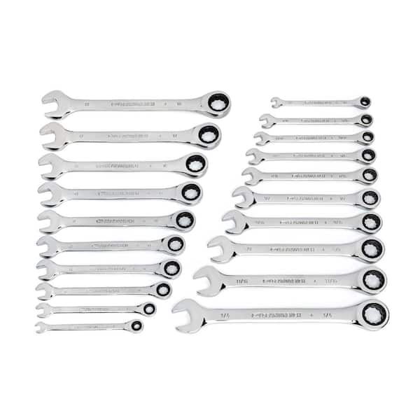 GEARWRENCH 72-Tooth 12 Point SAE/Metric Combination Ratcheting Wrench Set (20-Piece)