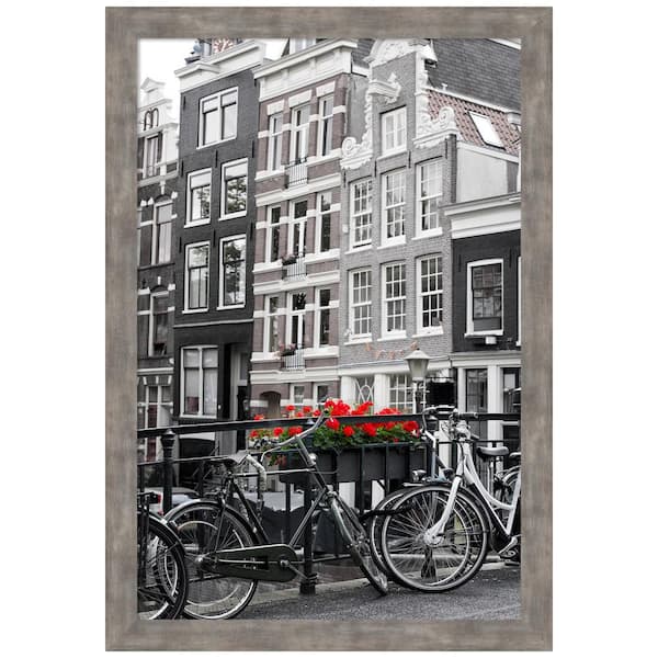 Amanti Art Marred Pewter Wood Picture Frame Opening Size 20 x 30 in.
