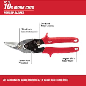 Left, Right and Straight Aviation Snips with Utility Knife's (5-Pack)