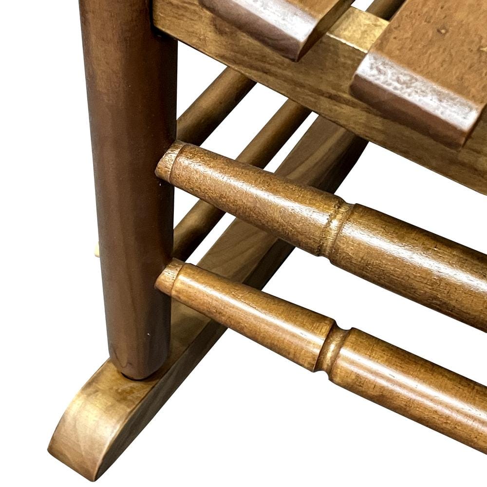Oak Unfinished Wood High-Back Rocking Armchair