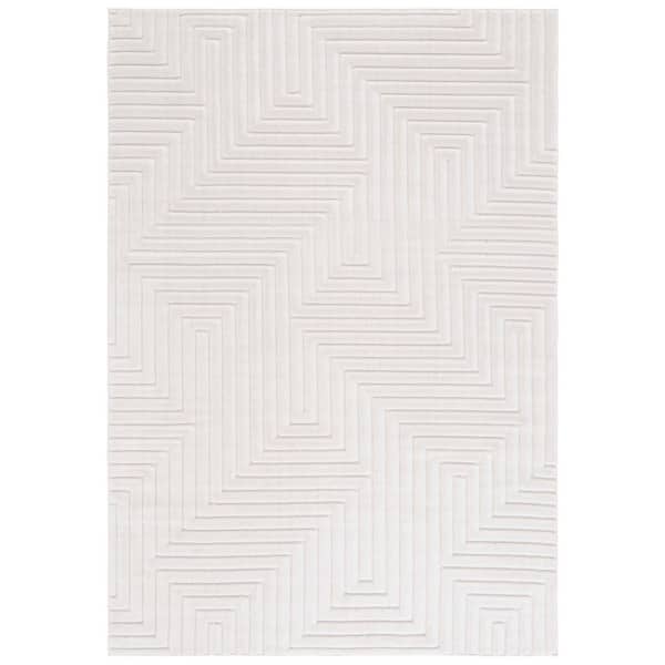 SAFAVIEH Selena 4 ft. x 6 ft. Ivory Solid Geometric Area Rug