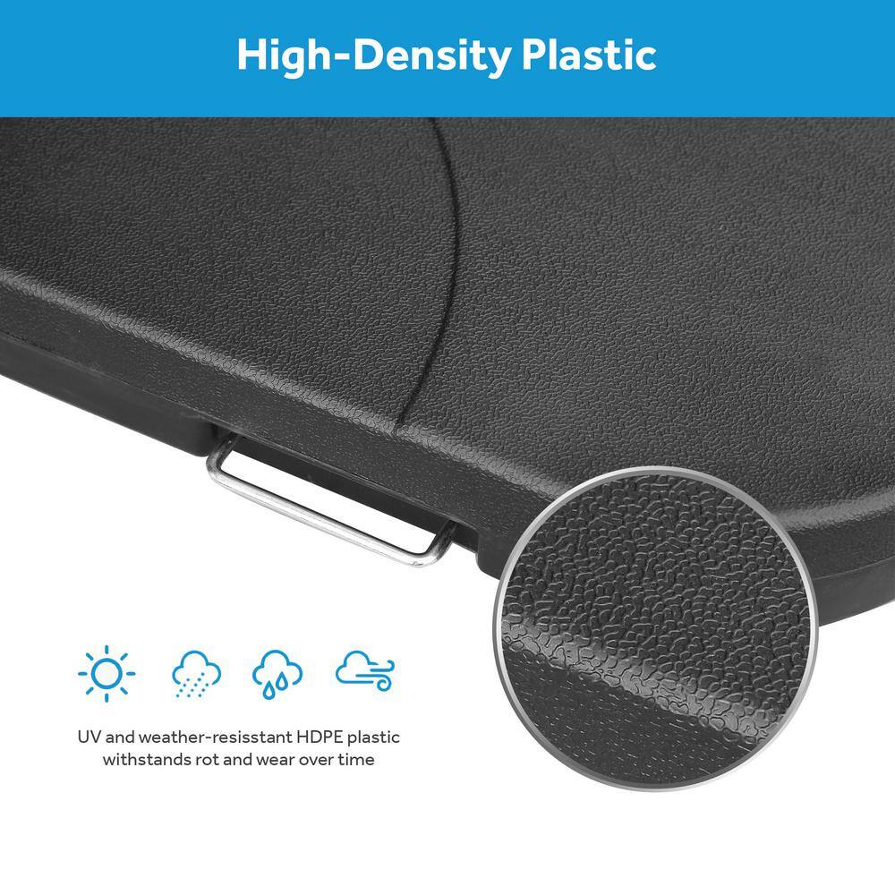 Black Plastic Fillable Parasol Base for Outdoor Umbrellas