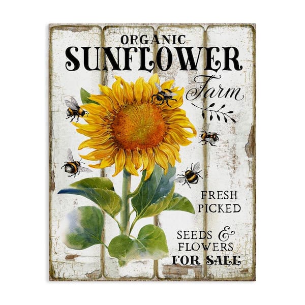 Stupell Industries Organic Sunflower Farm by Creatif Belle Unframed Animal Graphic Art Print 40 in. x 30 in.