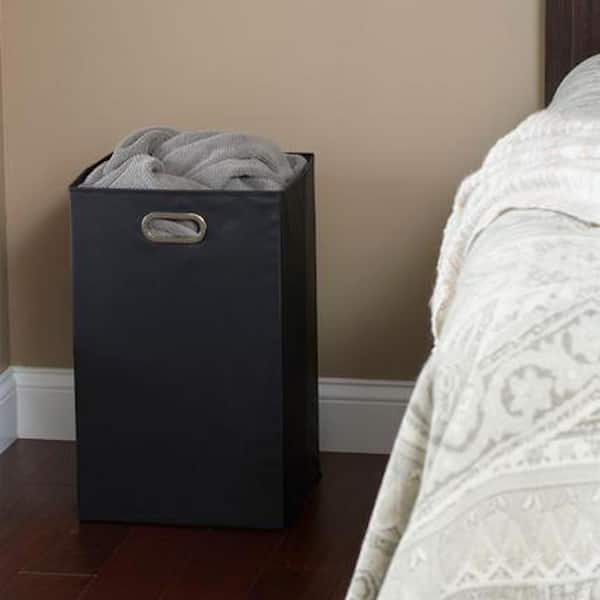 HOUSEHOLD ESSENTIALS GEN Black Collapsible Polyester Laundry Hamper
