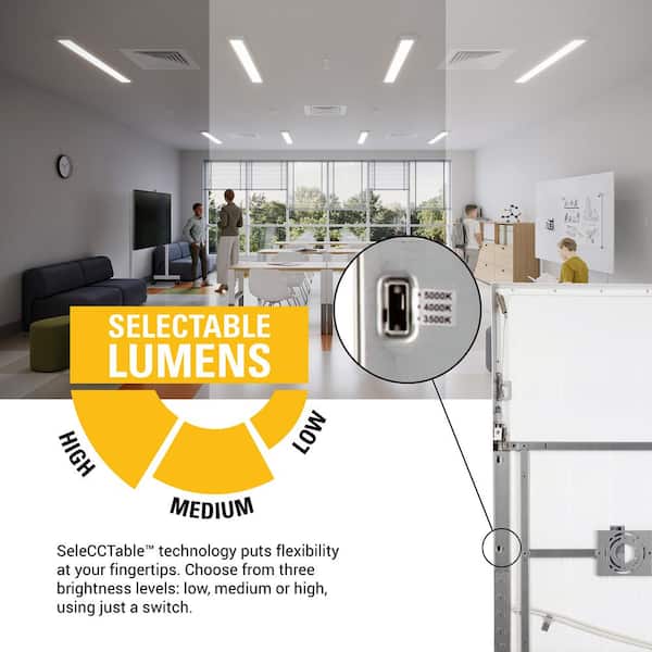 Metalux 2 ft. x 2 ft. Integrated LED Panel Light, Selectable 4800