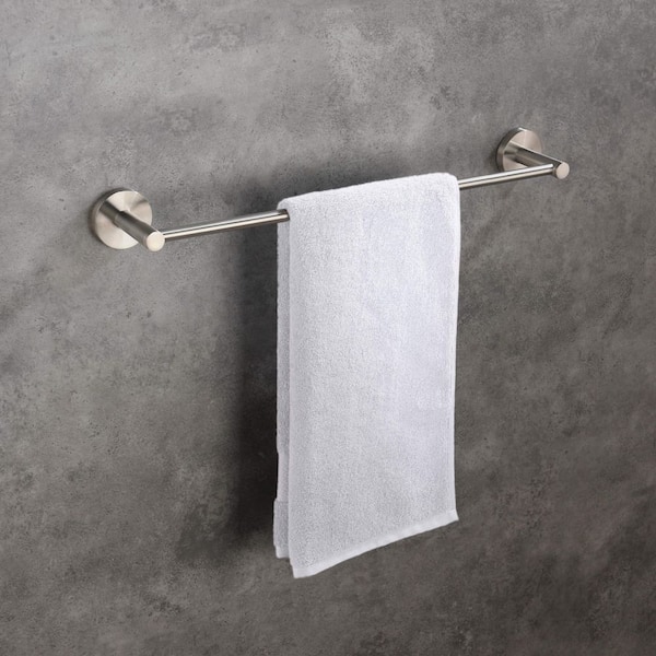 Bathroom Accessories 17.68 in. Wall Mounted Towel Bar in Brushed Nickel