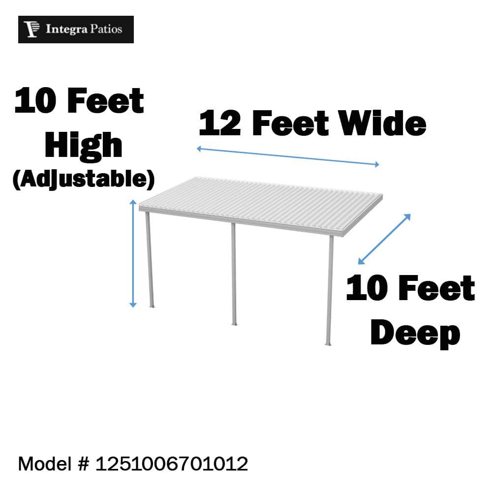 12 ft. x 10 ft. White Metal Patio Awning with Steel Frame