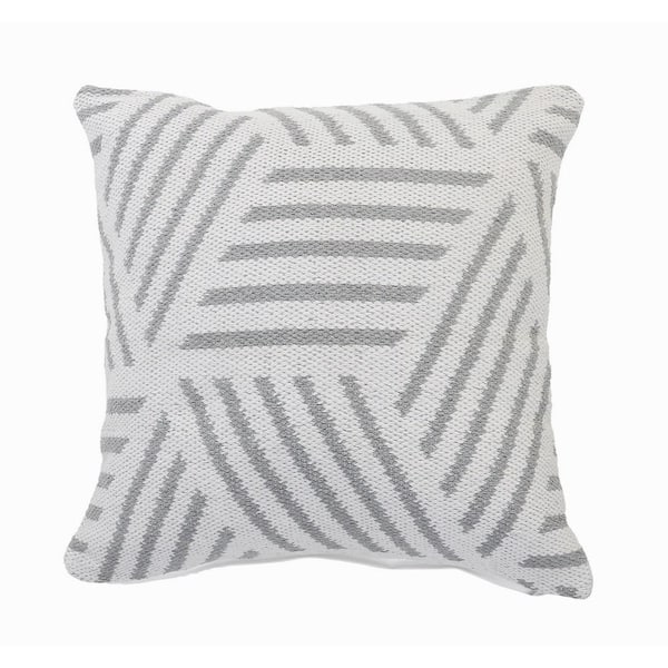 Home Decorators Collection Pale Blue Geometric Pleated 18 in. x 18 in.  Square Decorative Throw Pillow S00161061266 - The Home Depot