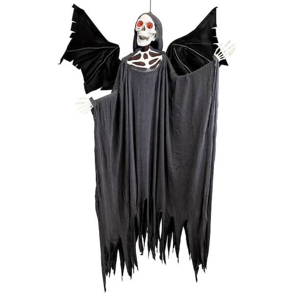 5.25 ft. Sonic Black Skeletal Reaper with Wings and Red Eyes