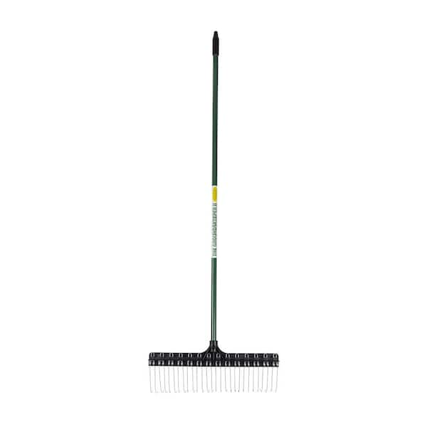 THE GROUNDSKEEPER II 55 in. Green Fiberglass Handle 21 in. Rake