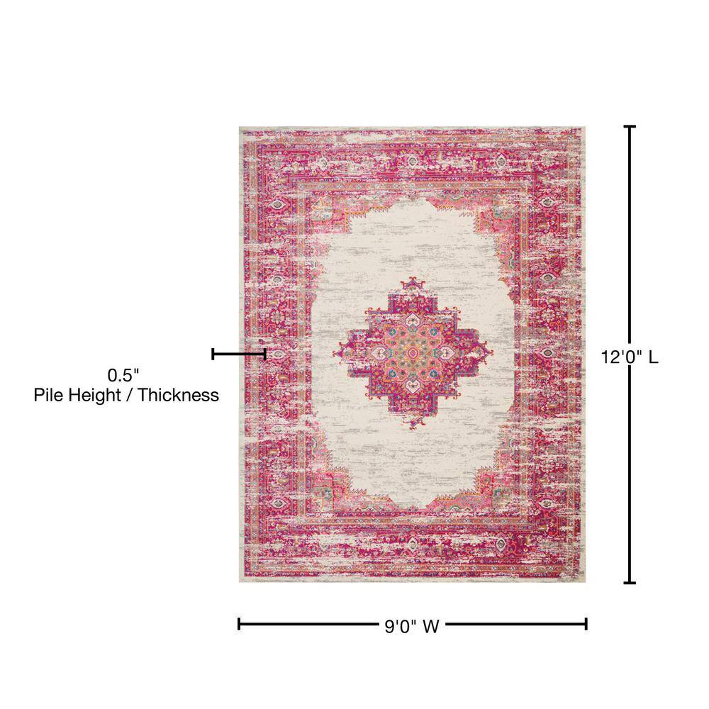 Regal Faux-Faded Ivory and Blue XXXL Traditional Area Rug