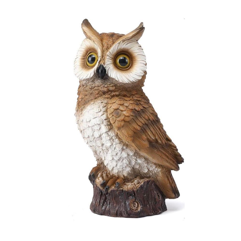 Solar Brown Resin Owl Garden Statues L0CDNT78C8 - The Home Depot