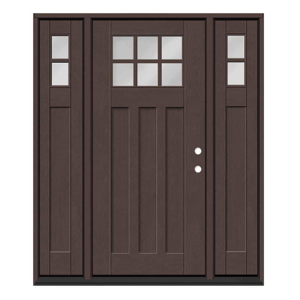 Regency 60 in. x 80 in. 6L Toplite Clear Glass LHIS Chestnut Mahogany Fiberglass Prehung Front Door w/ 10in.SLs_6in.Jamb price history on PriceWatchPro
