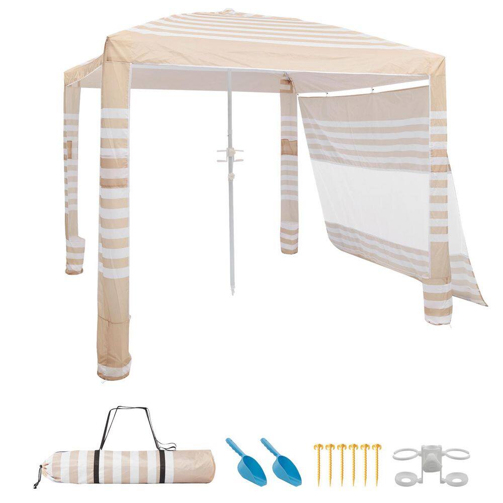 Beach Cabana, Beach Canopy with Side Wall, UPF 50+ Protection Tent w/ Sand Pockets, Sun Shelter, 8 x 8 ft., 2025 update price history on PriceWatchPro