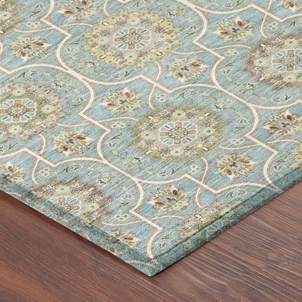 Chantille Machine Washable Indoor/Outdoor Abstract ACN2670 Spa 3 ft. x 4 ft. Area Rug