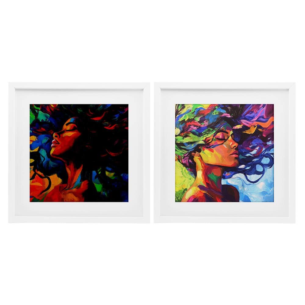 Radiant Flow Of Colors 2 Piece White Framed Print Under Glass Set, design by Svetlana Aleynikova price history on PriceWatchPro