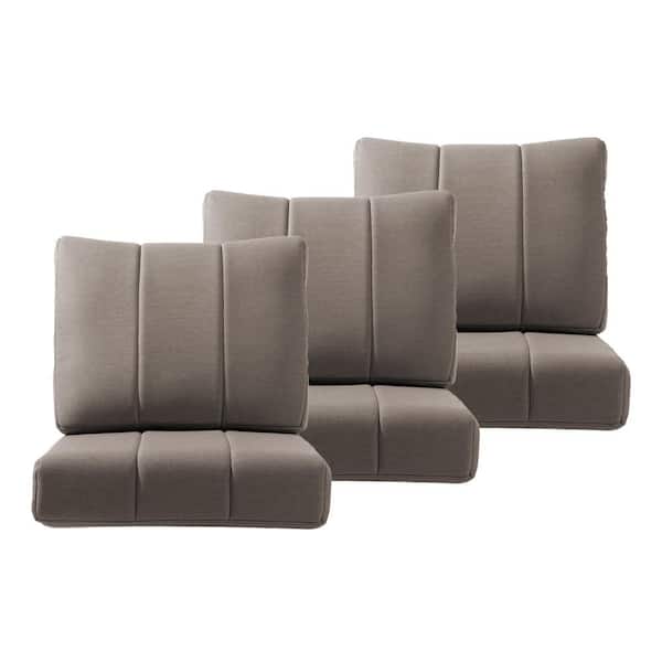 Light Relax 24 x 24 Outdoor 6-Piece Deep Seating Outdoor Lounge Chair Cushion Set-Gray