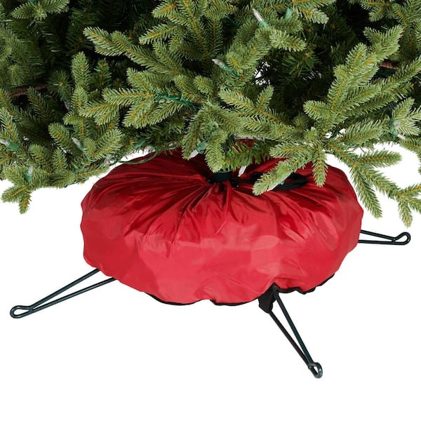 Red Christmas Tree Storage Bag for Artificial Trees Up to 9 ft. Tall -  Rolling Wheeled Canvas Tote with Zipper Closure 836091VEW - The Home Depot