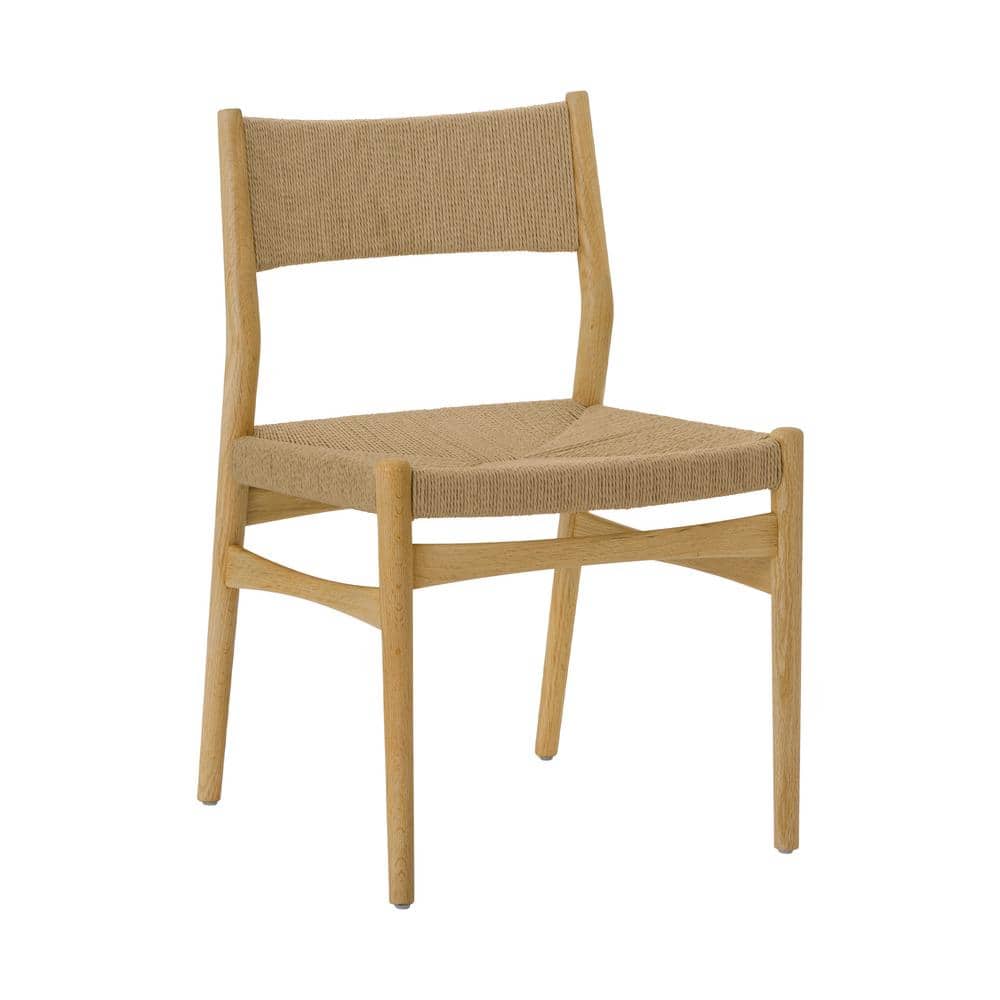 Natural Oak Round Dining Set with Paper Cord Seats