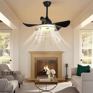 36 in. Indoor Black Modern Standard Reversible 6-Speed Ceiling Fan with Adjustable White Integrated LED and Remote