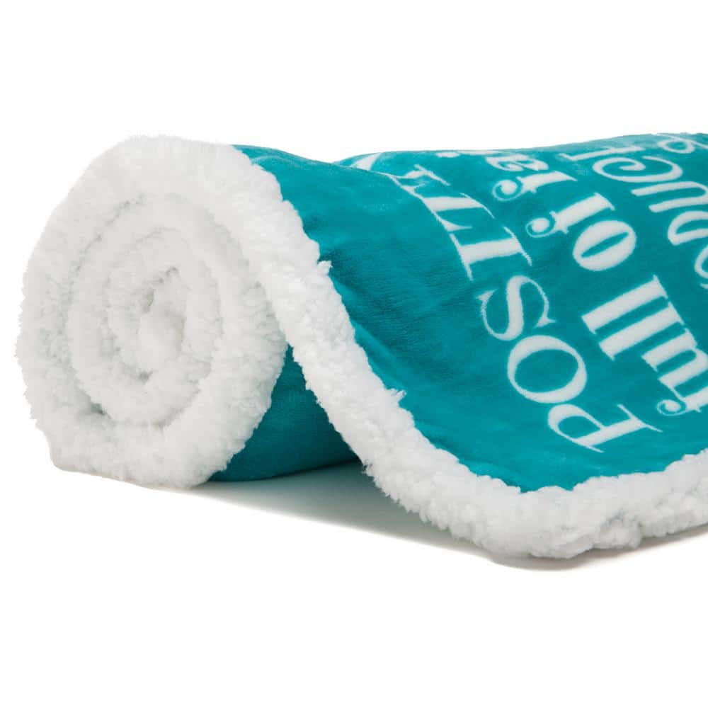 Teal Reversible Fleece and Sherpa Electric Throw Blanket