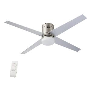 52 in. Integrated LED Brushed Nickel Remote Controlled Ceiling Fan