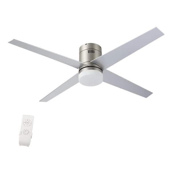 Merra 52 in. Integrated LED Brushed Nickel Remote Controlled Ceiling Fan