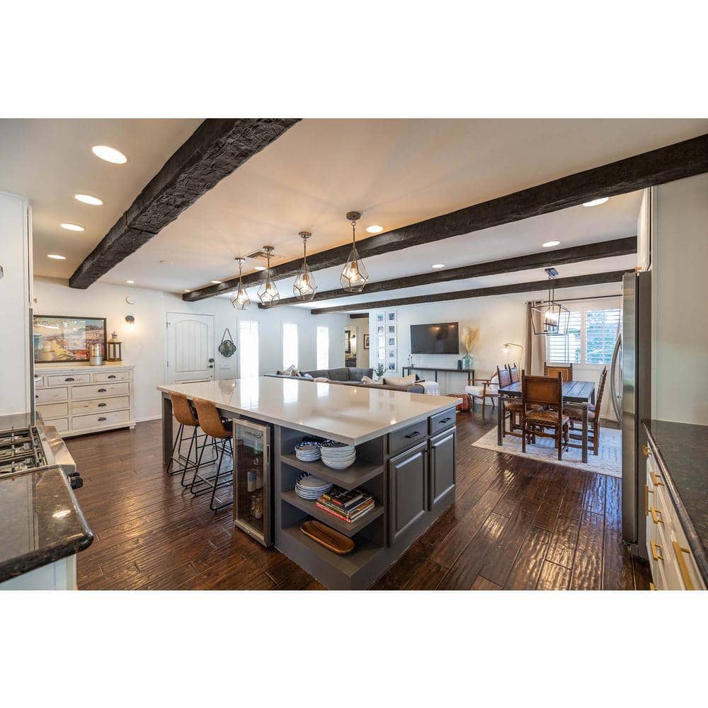12.75 ft Dark Walnut Hand Hewn Faux Wood Beam