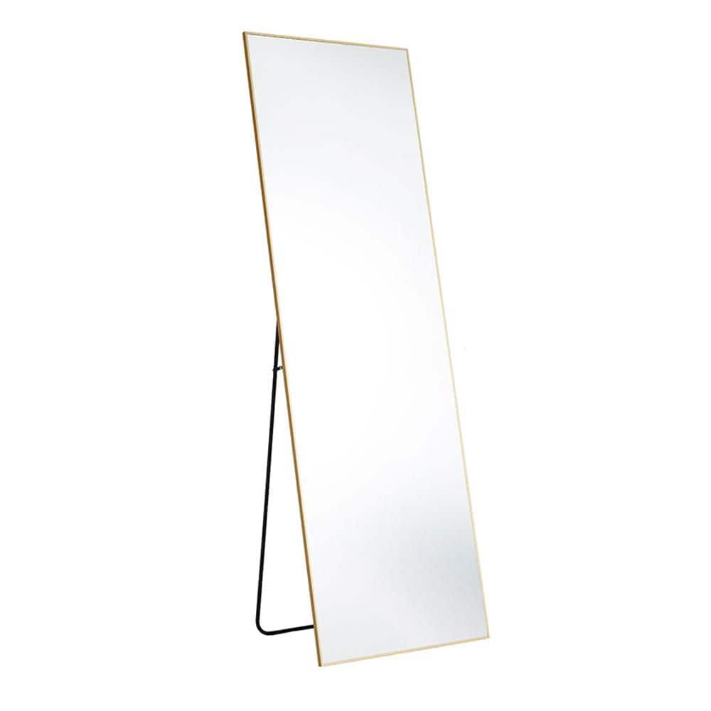 Gold 21 in. W x 64 in. H Modern Rectangle Glass Framed Mirror Wall Mirror W