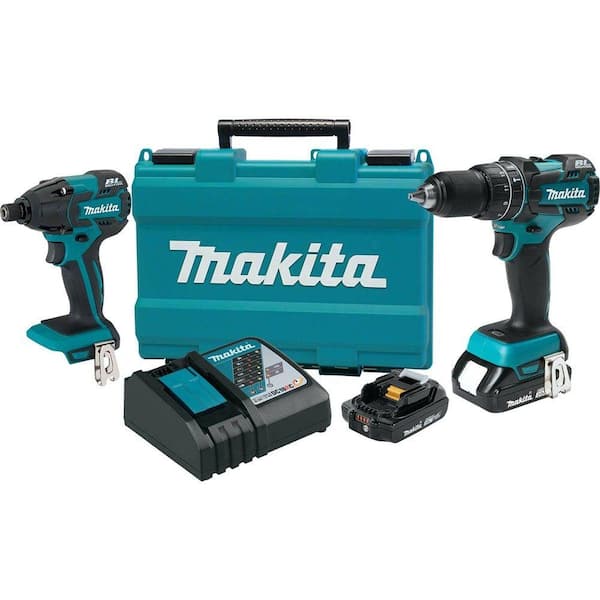 Makita 18-Volt LXT Lithium-Ion Brushless Cordless Hammer Drill and Impact Driver Combo Kit (2-Tool) w/ (2) 2Ah Batteries, Case