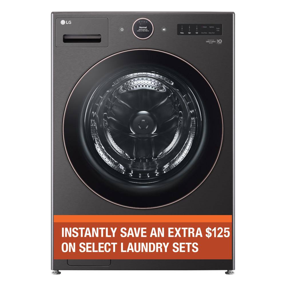 Reviews for LG 5.0 cu. ft. Stackable Smart Front Load Washer in Black ...
