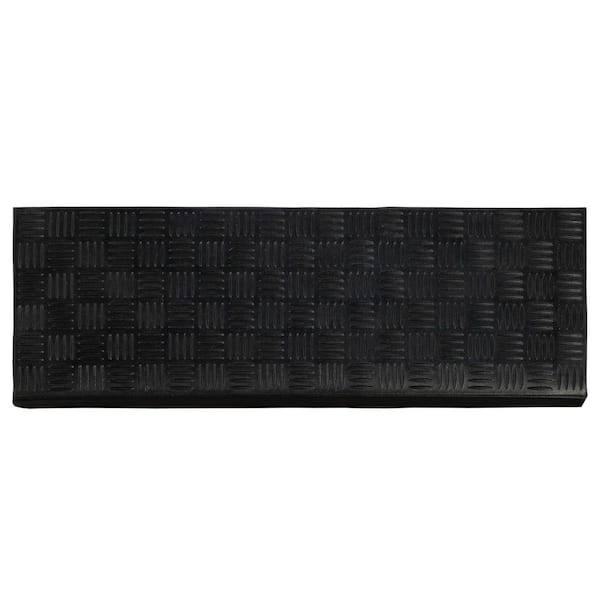 Indoor/Outdoor 10 in. x 30 in. Black All-Weather Slip-Resistant Rubber Stair Tread Cover (Set of 5)