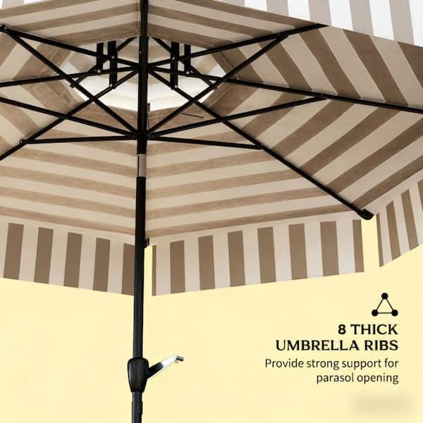 9 patio umbrella with 6 or 8 ribs Canopy 9ft 8-Rib Key Feature Outdoor Umbrellas Bistro Patio Umbrella