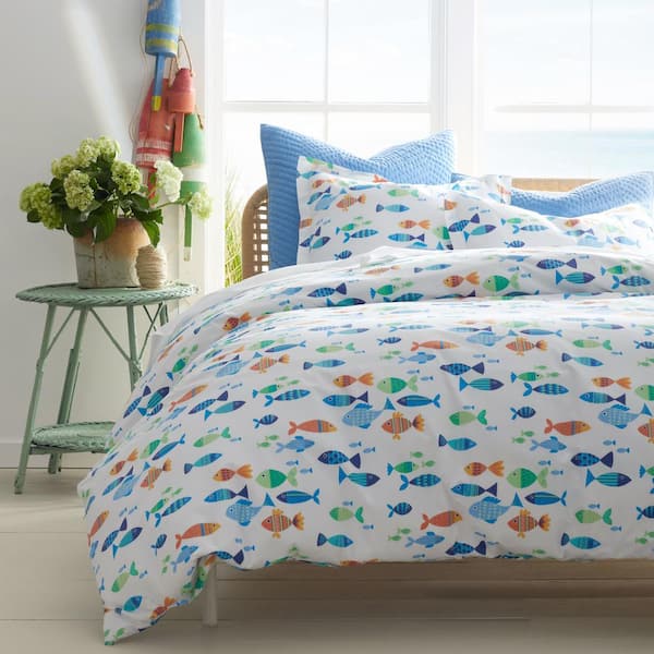 fish print duvet cover