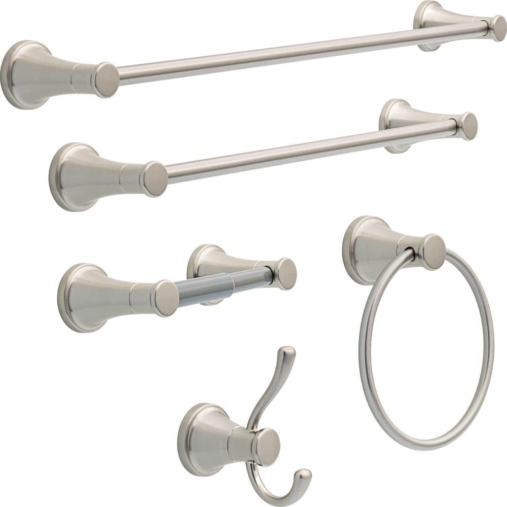 Brushed Nickel Circular Bathroom Towel Ring